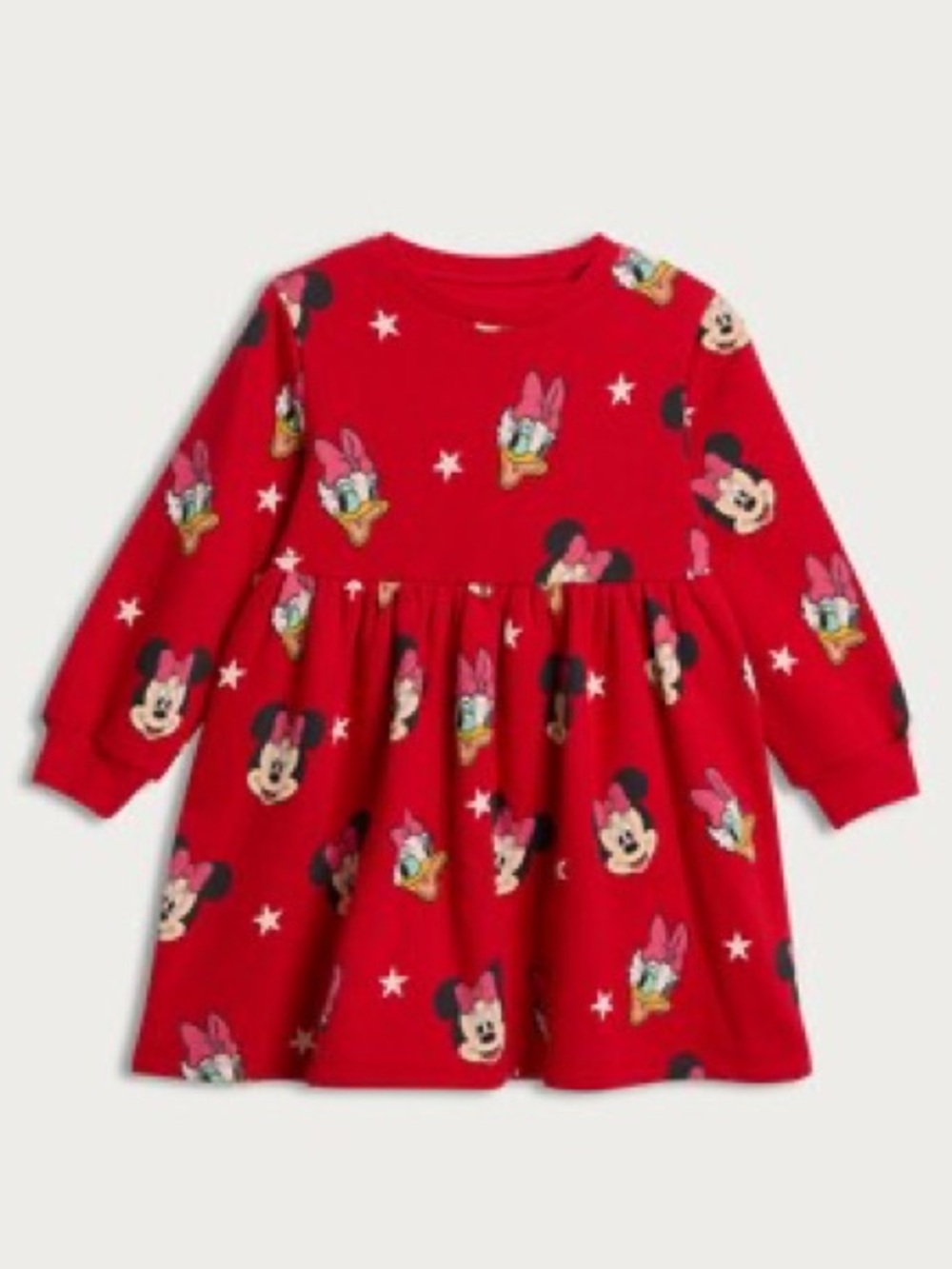Disney F&F Red Minnie Mouse & Daisy Duck Sweatshirt Dress Toddler 2-3Y